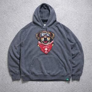 Avalanche Dog Graphic Hoodie Dark Wild Tribute Mens Pullover Streetwear Animal